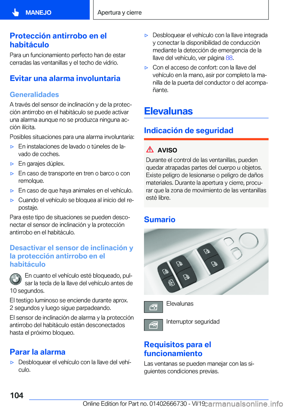 BMW M5 2020  Manuales de Empleo (in Spanish) �P�r�o�t�e�c�c�i�