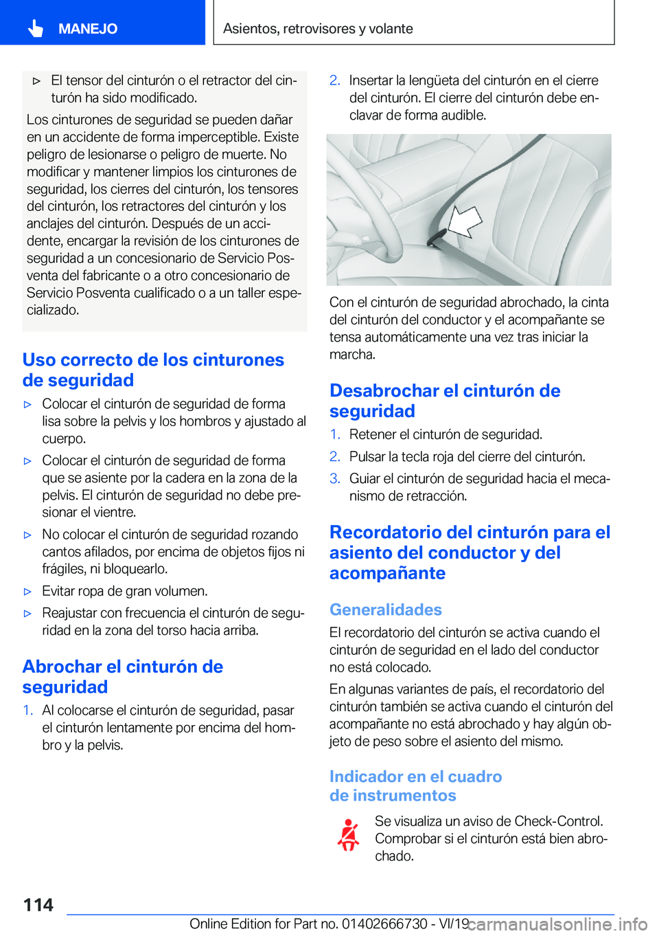 BMW M5 2020  Manuales de Empleo (in Spanish) x�E�l��t�e�n�s�o�r��d�e�l��c�i�n�t�u�r�