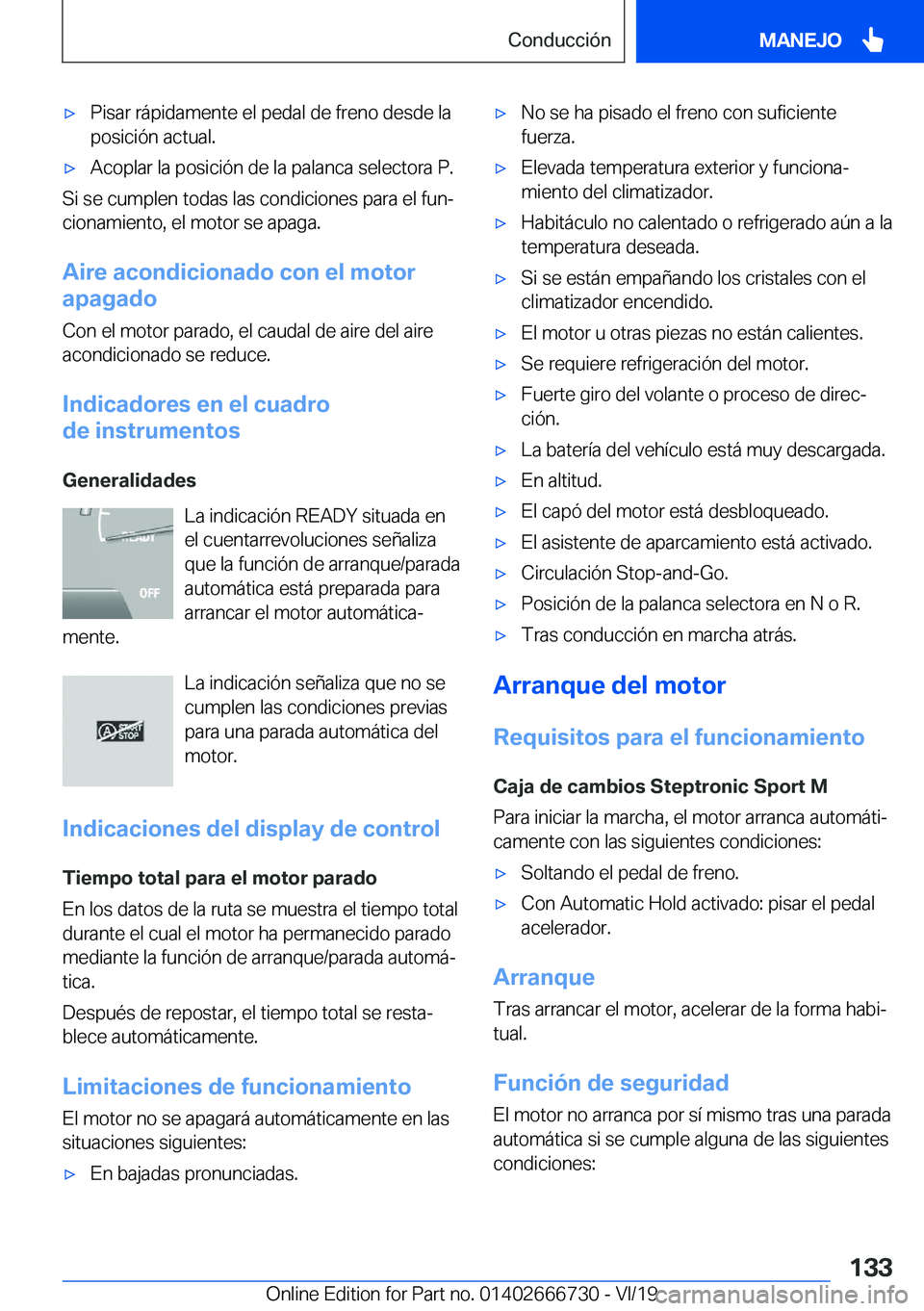 BMW M5 2020  Manuales de Empleo (in Spanish) x�P�i�s�a�r��r�