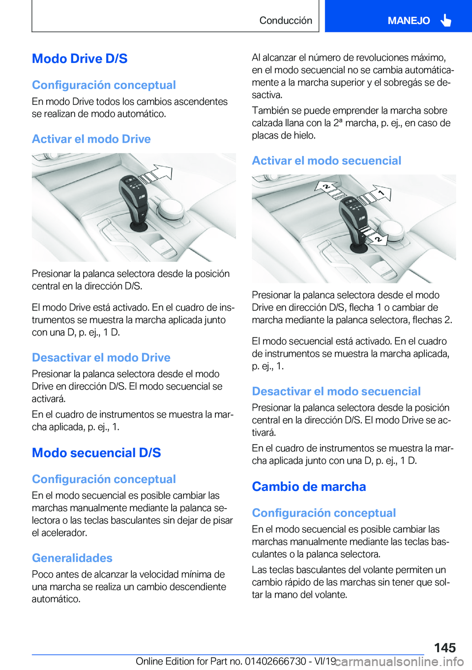 BMW M5 2020  Manuales de Empleo (in Spanish) �M�o�d�o��D�r�i�v�e��D�/�S
�C�o�n�f�i�g�u�r�a�c�i�