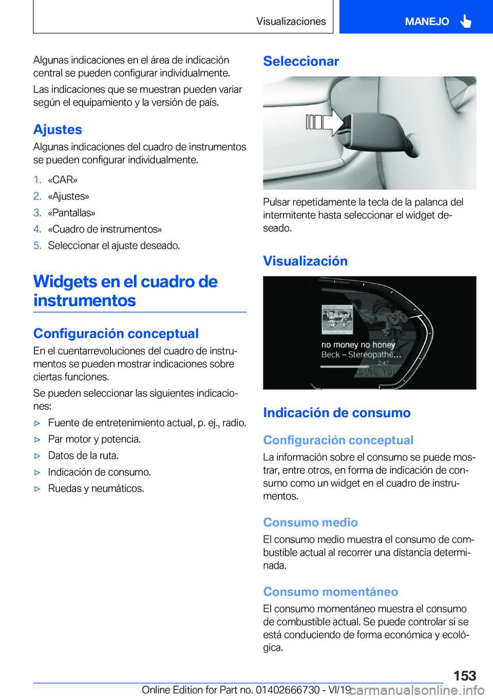BMW M5 2020  Manuales de Empleo (in Spanish) �A�l�g�u�n�a�s��i�n�d�i�c�a�c�i�o�n�e�s��e�n��e�l��
