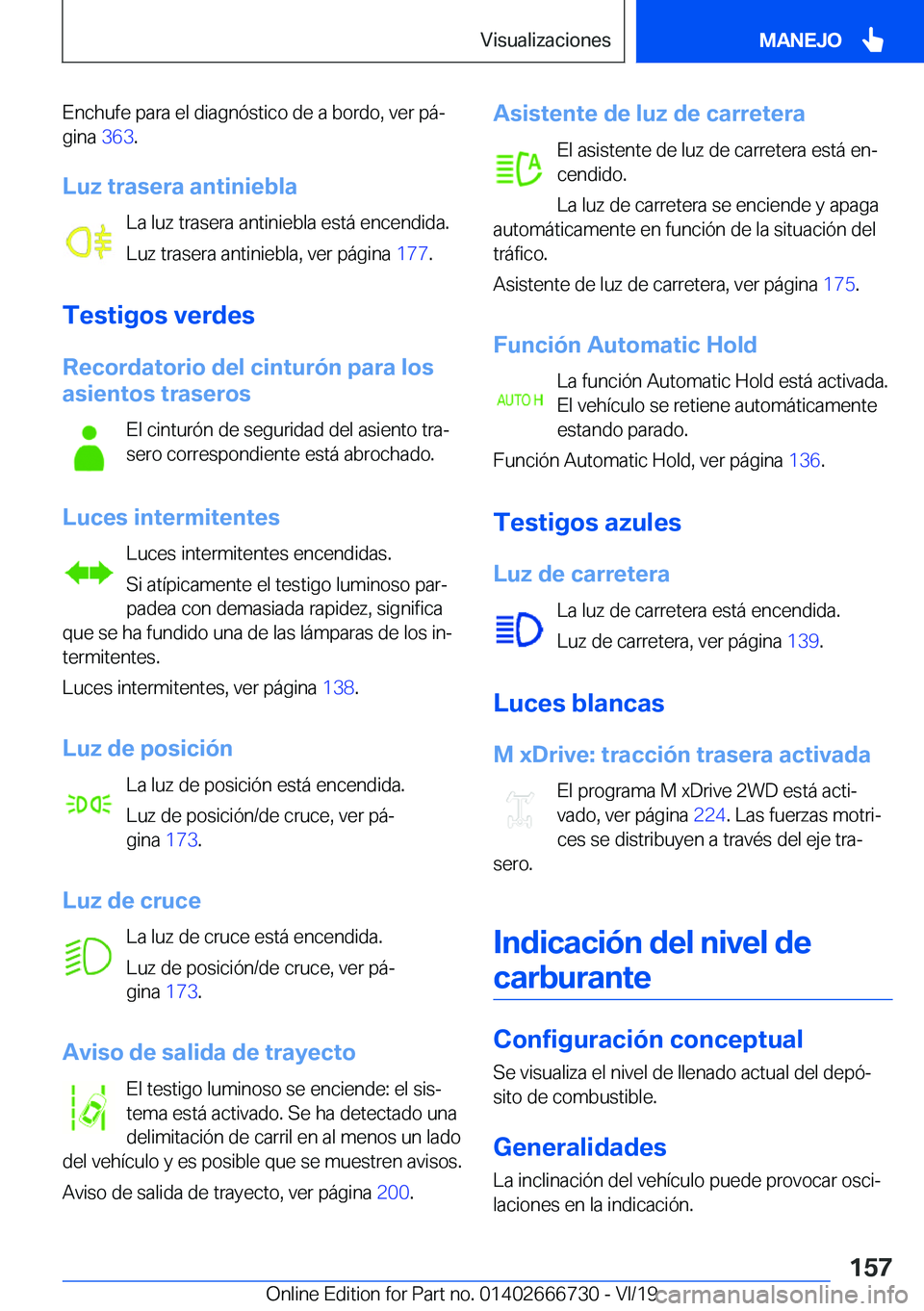 BMW M5 2020  Manuales de Empleo (in Spanish) �E�n�c�h�u�f�e��p�a�r�a��e�l��d�i�a�g�n�