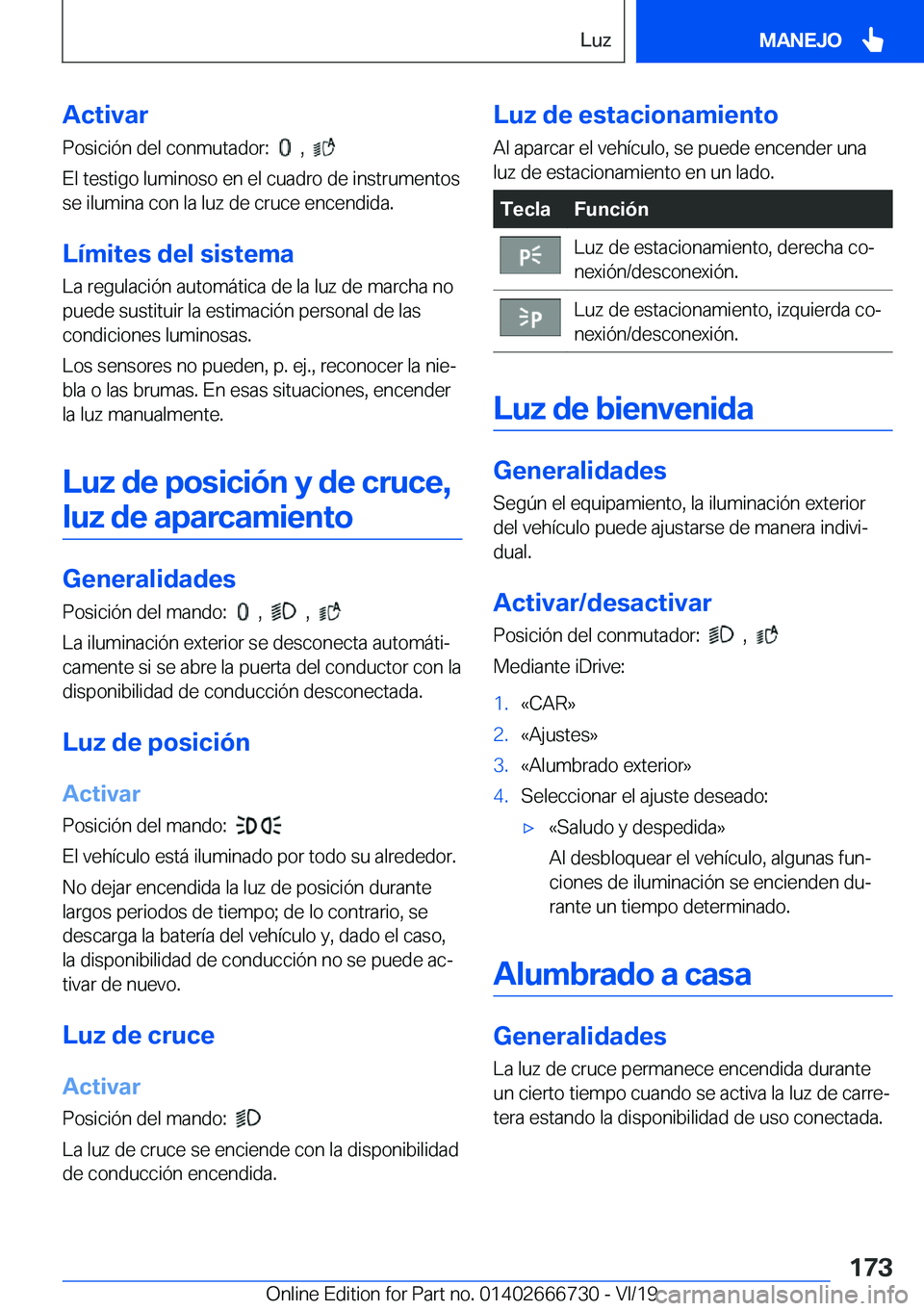 BMW M5 2020  Manuales de Empleo (in Spanish) �A�c�t�i�v�a�r
�P�o�s�i�c�i�