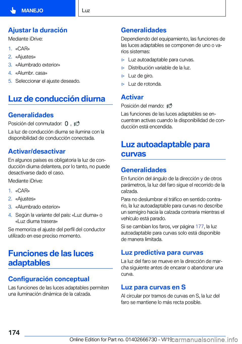 BMW M5 2020  Manuales de Empleo (in Spanish) �A�j�u�s�t�a�r��l�a��d�u�r�a�c�i�