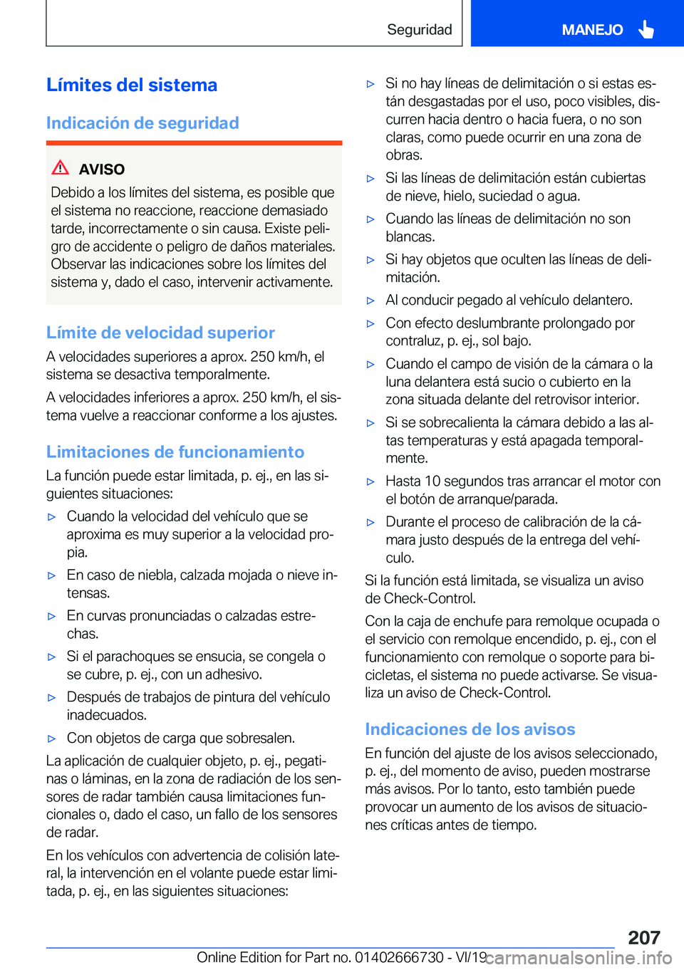 BMW M5 2020  Manuales de Empleo (in Spanish) �L�