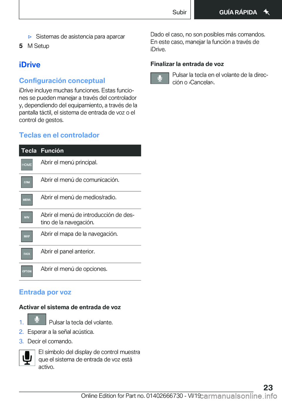 BMW M5 2020  Manuales de Empleo (in Spanish) x�S�i�s�t�e�m�a�s��d�e��a�s�i�s�t�e�n�c�i�a��p�a�r�a��a�p�a�r�c�a�r�5�M��S�e�t�u�p
�i�D�r�i�v�e
�C�o�n�f�i�g�u�r�a�c�i�