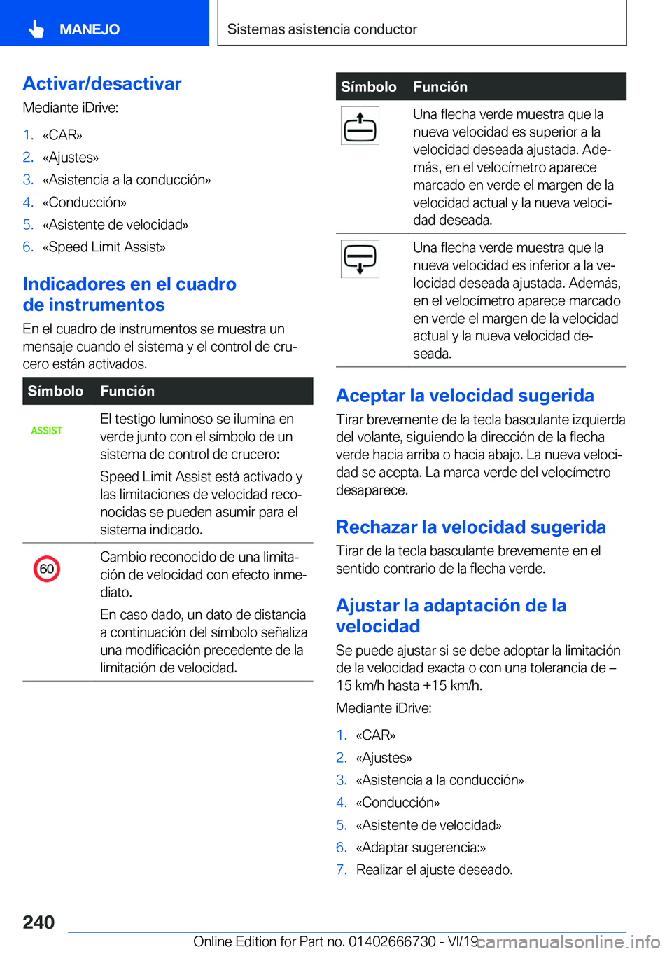 BMW M5 2020  Manuales de Empleo (in Spanish) �A�c�t�i�v�a�r�/�d�e�s�a�c�t�i�v�a�r
�M�e�d�i�a�n�t�e��i�D�r�i�v�e�:�1�.�«�C�A�R�{�2�.�«�A�j�u�s�t�e�s�{�3�.�«�A�s�i�s�t�e�n�c�i�a��a��l�a��c�o�n�d�u�c�c�i�
