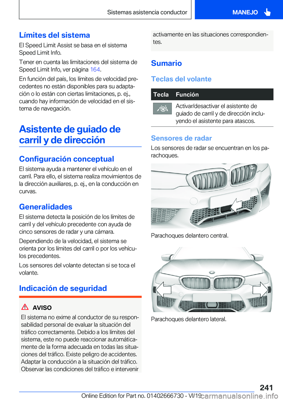 BMW M5 2020  Manuales de Empleo (in Spanish) �L�