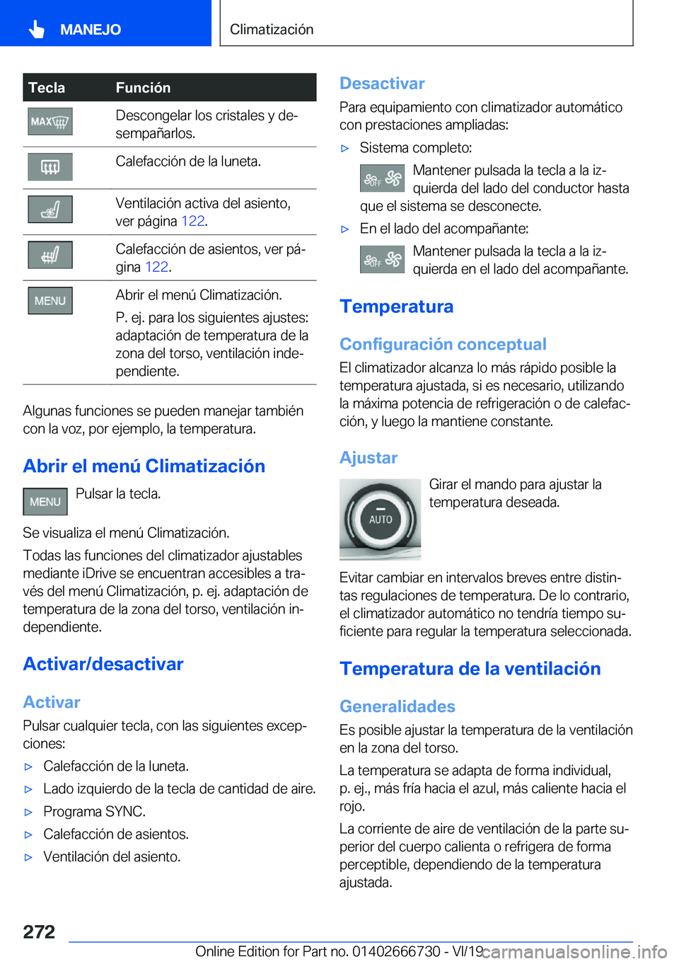 BMW M5 2020  Manuales de Empleo (in Spanish) �T�e�c�l�a�F�u�n�c�i�