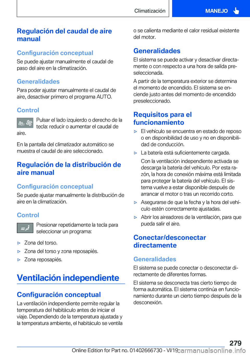 BMW M5 2020  Manuales de Empleo (in Spanish) �R�e�g�u�l�a�c�i�