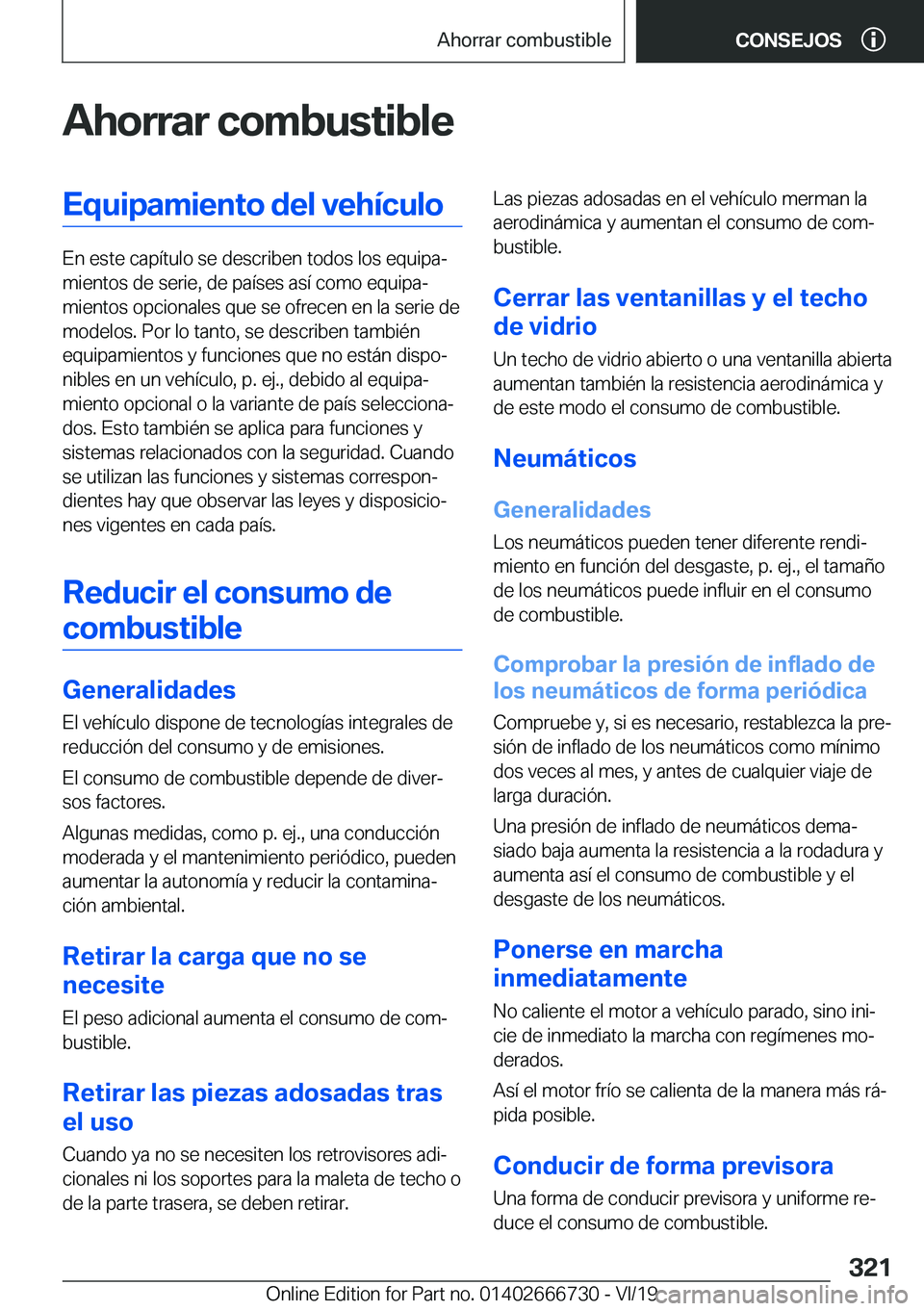 BMW M5 2020  Manuales de Empleo (in Spanish) �A�h�o�r�r�a�r��c�o�m�b�u�s�t�i�b�l�e�E�q�u�i�p�a�m�i�e�n�t�o��d�e�l��v�e�h�