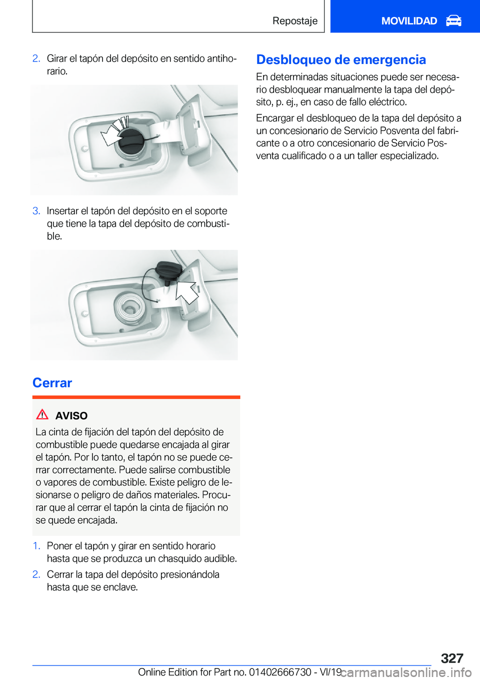 BMW M5 2020  Manuales de Empleo (in Spanish) �2�.�G�i�r�a�r��e�l��t�a�p�