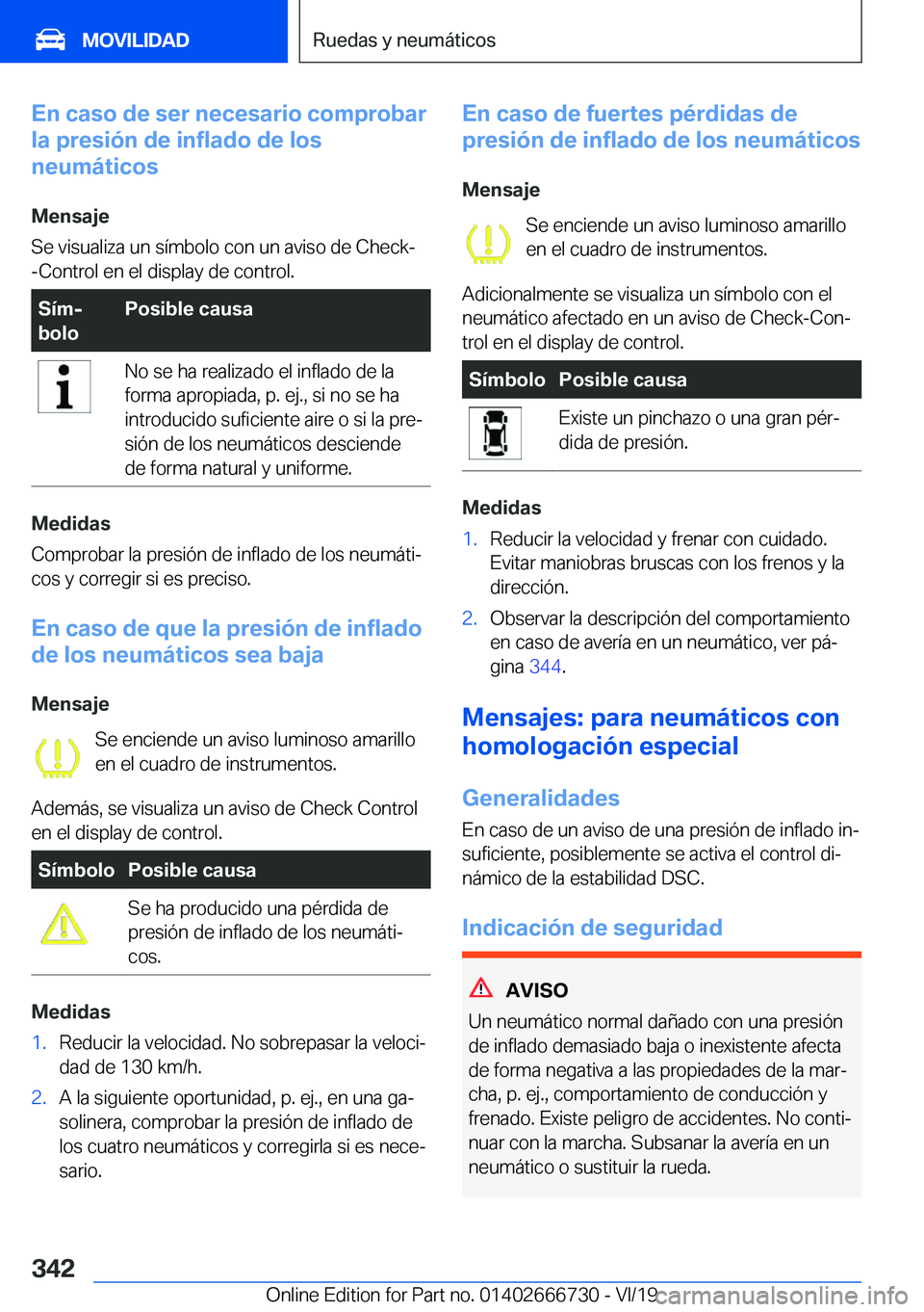 BMW M5 2020  Manuales de Empleo (in Spanish) �E�n��c�a�s�o��d�e��s�e�r��n�e�c�e�s�a�r�i�o��c�o�m�p�r�o�b�a�r
�l�a��p�r�e�s�i�