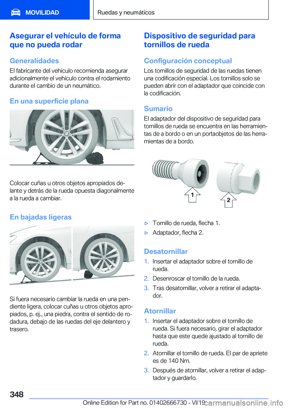 BMW M5 2020  Manuales de Empleo (in Spanish) �A�s�e�g�u�r�a�r��e�l��v�e�h�