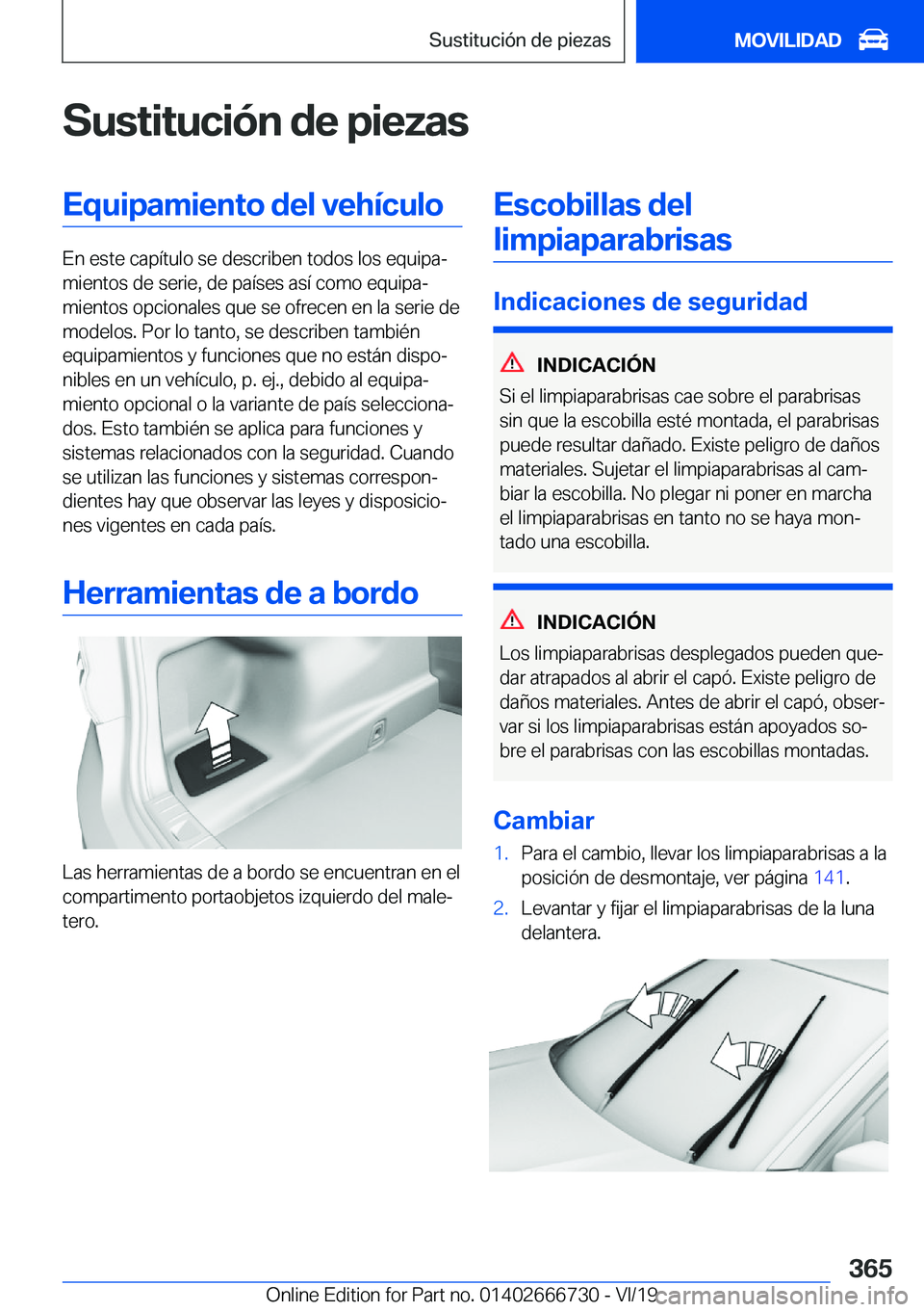 BMW M5 2020  Manuales de Empleo (in Spanish) �S�u�s�t�i�t�u�c�i�