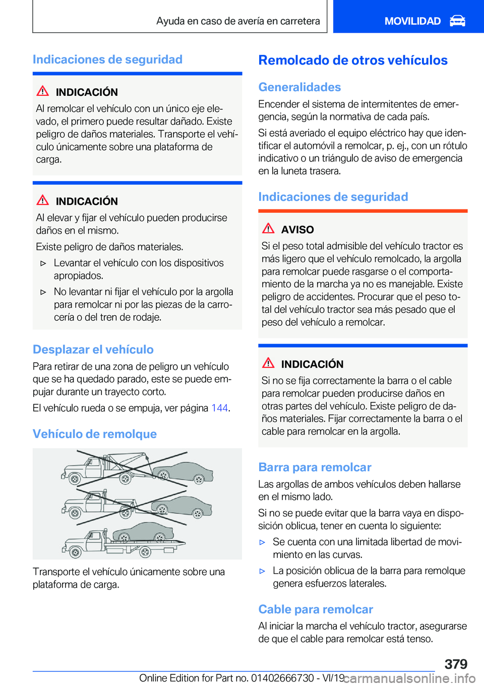 BMW M5 2020  Manuales de Empleo (in Spanish) �I�n�d�i�c�a�c�i�o�n�e�s��d�e��s�e�g�u�r�i�d�a�d
�I�N�D�I�C�A�C�I�