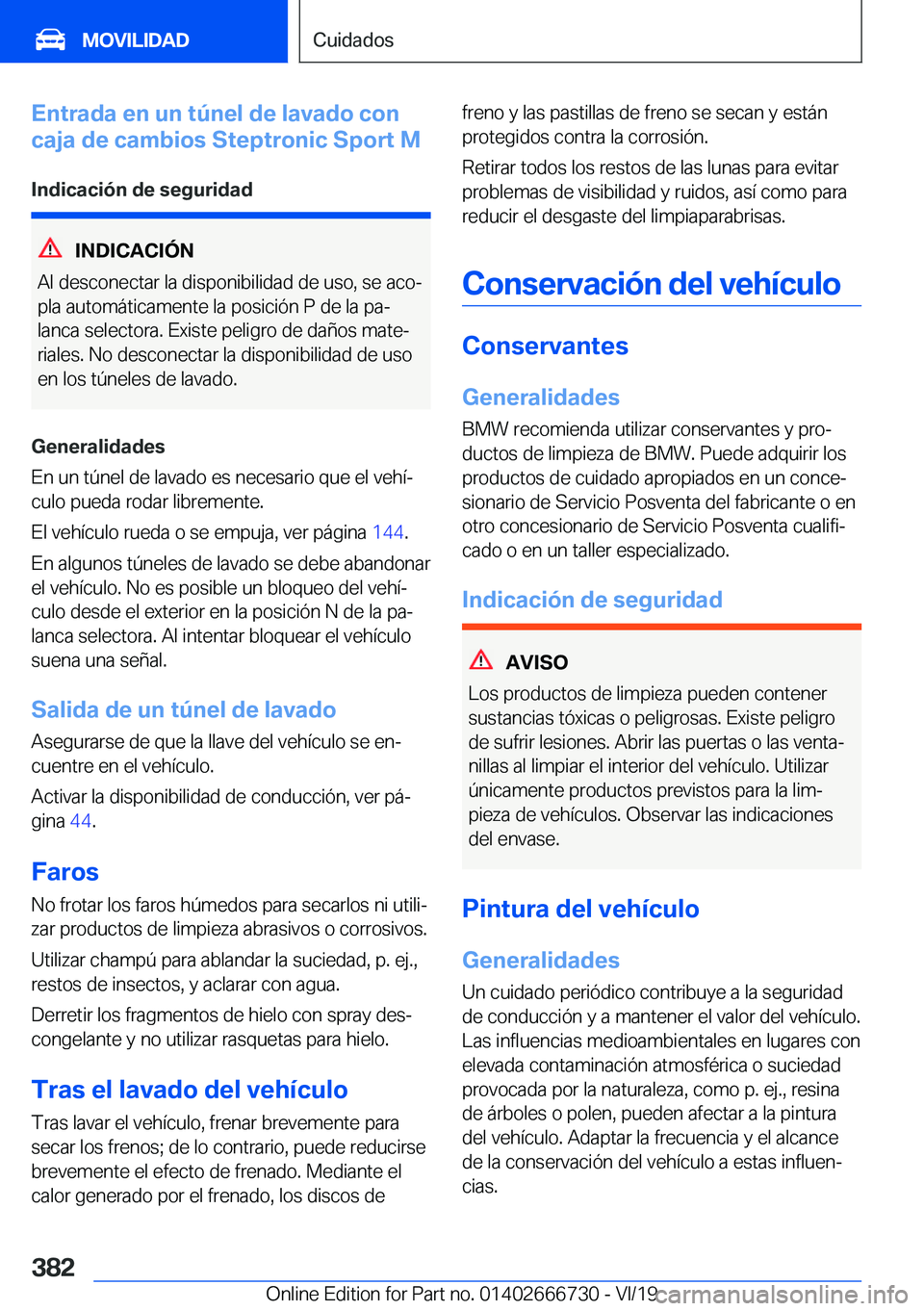 BMW M5 2020  Manuales de Empleo (in Spanish) �E�n�t�r�a�d�a��e�n��u�n��t�