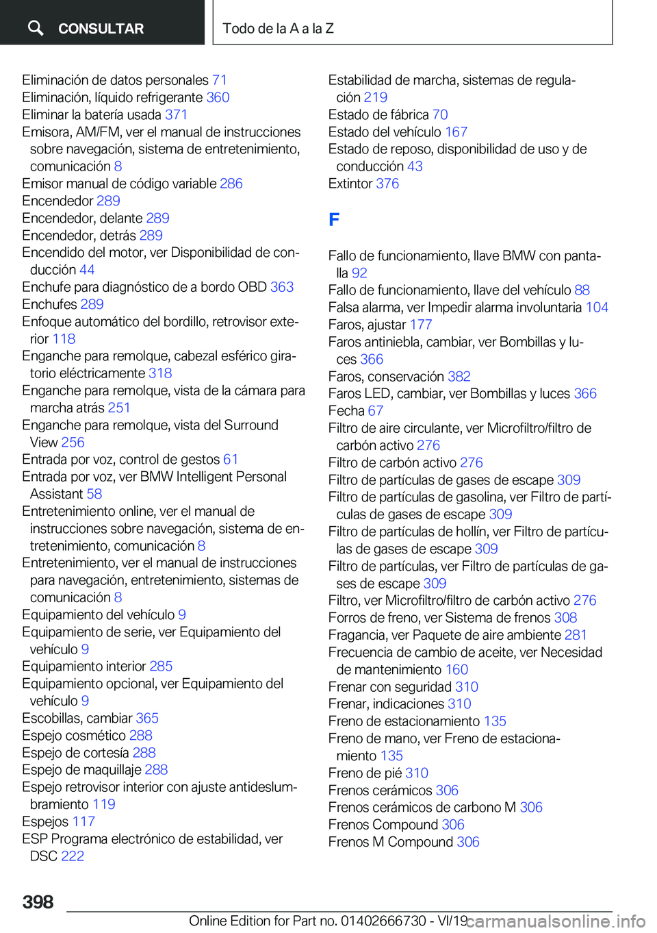 BMW M5 2020  Manuales de Empleo (in Spanish) �E�l�i�m�i�n�a�c�i�