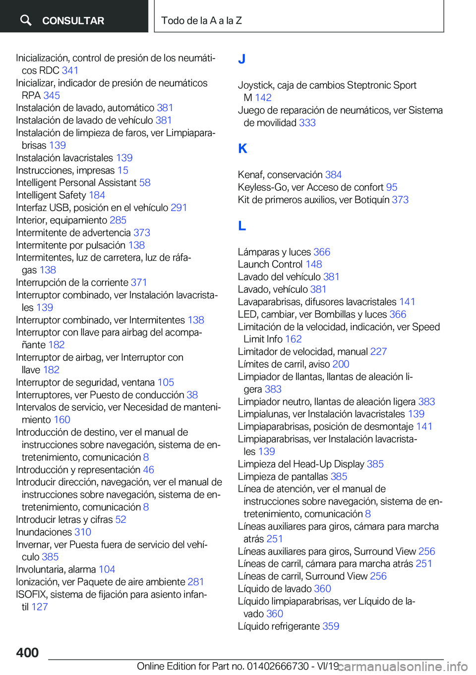 BMW M5 2020  Manuales de Empleo (in Spanish) �I�n�i�c�i�a�l�i�z�a�c�i�