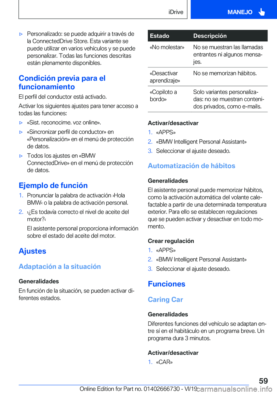 BMW M5 2020  Manuales de Empleo (in Spanish) x�P�e�r�s�o�n�a�l�i�z�a�d�o�:��s�e��p�u�e�d�e��a�d�q�u�i�r�i�r��a��t�r�a�v�