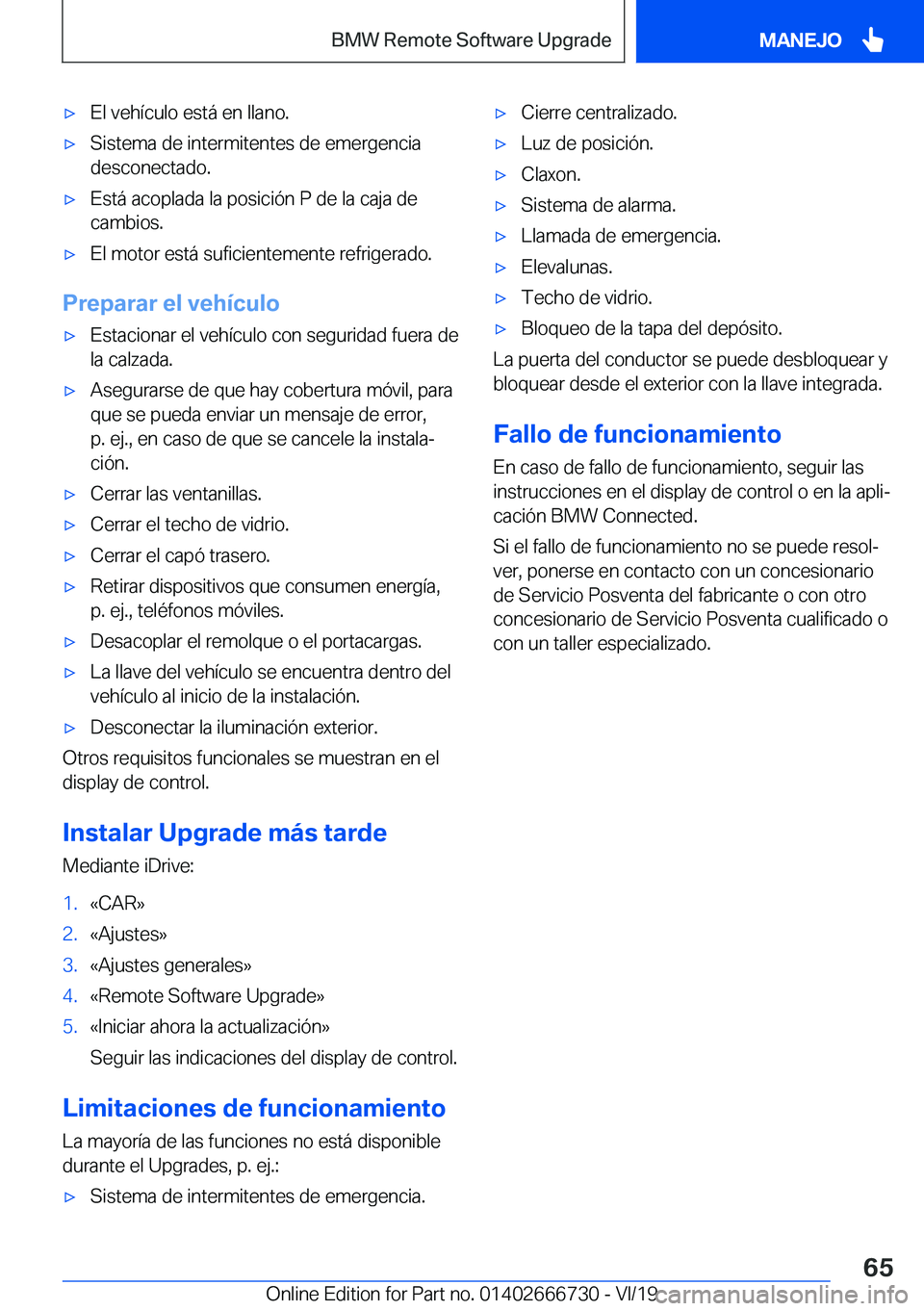 BMW M5 2020  Manuales de Empleo (in Spanish) x�E�l��v�e�h�