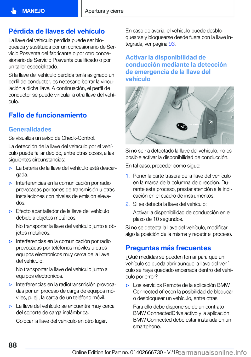 BMW M5 2020  Manuales de Empleo (in Spanish) �P�