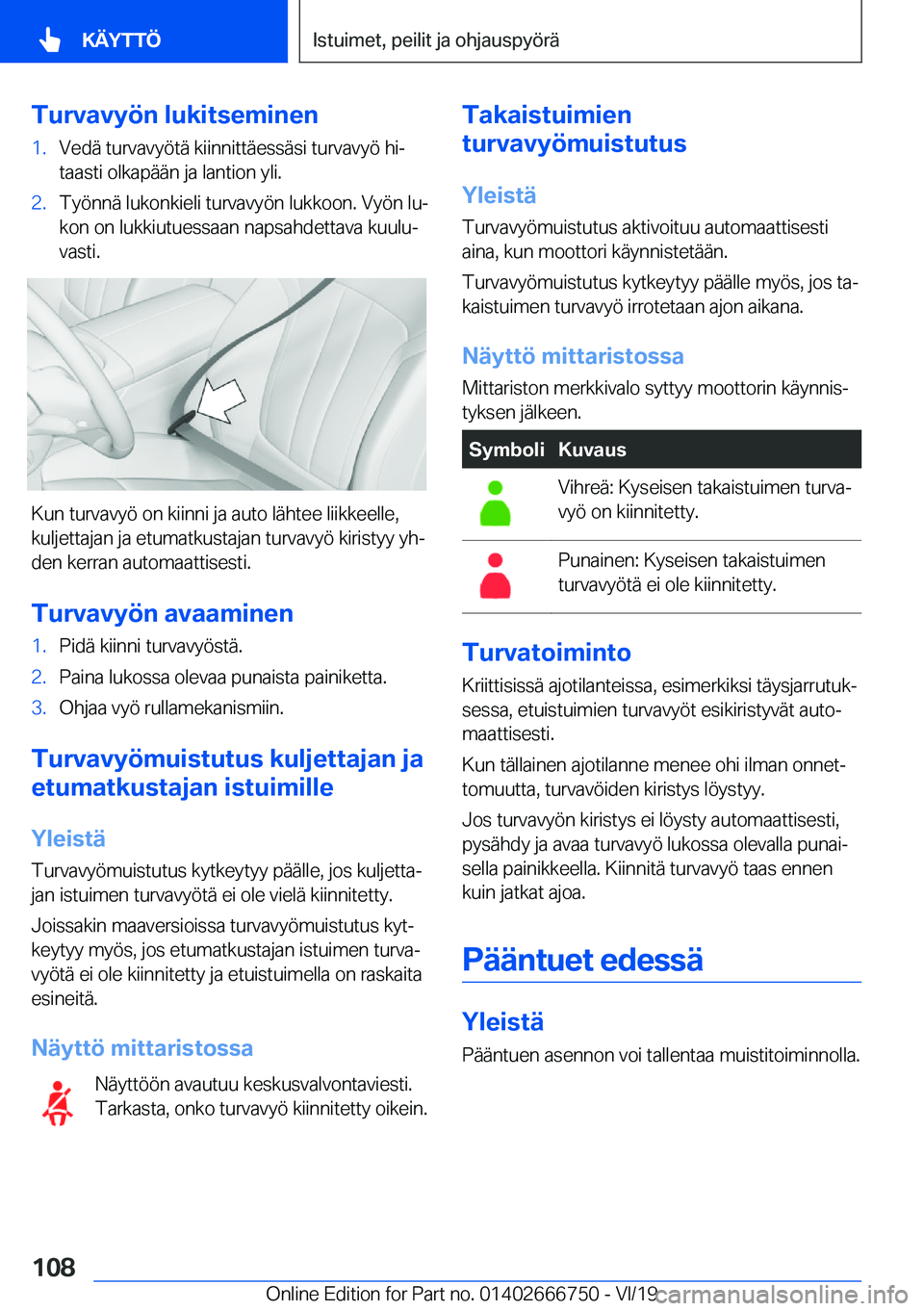 BMW M5 2020  Omistajan Käsikirja (in Finnish) �T�u�r�v�a�v�y�