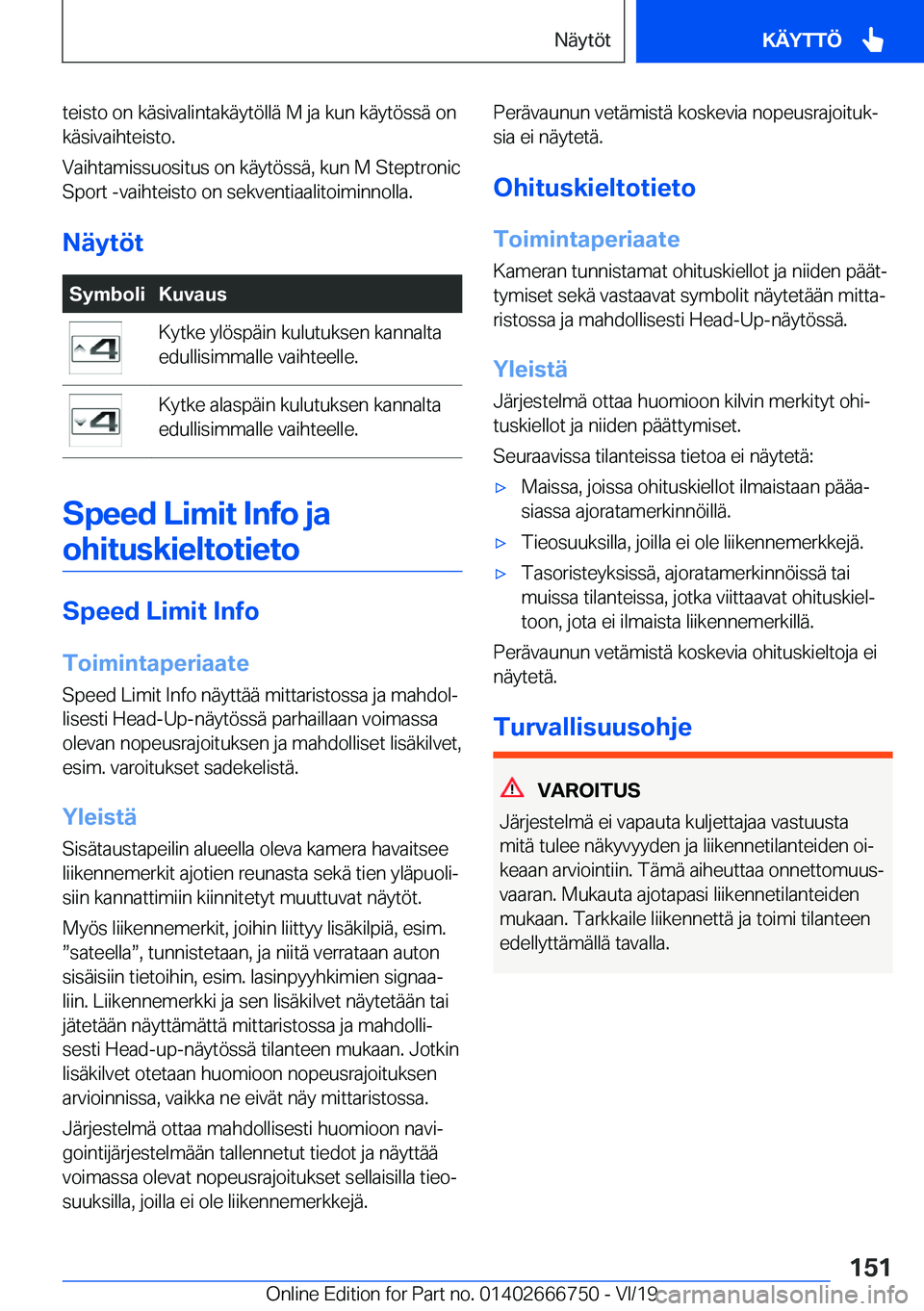 BMW M5 2020  Omistajan Käsikirja (in Finnish) �t�e�i�s�t�o��o�n��k�