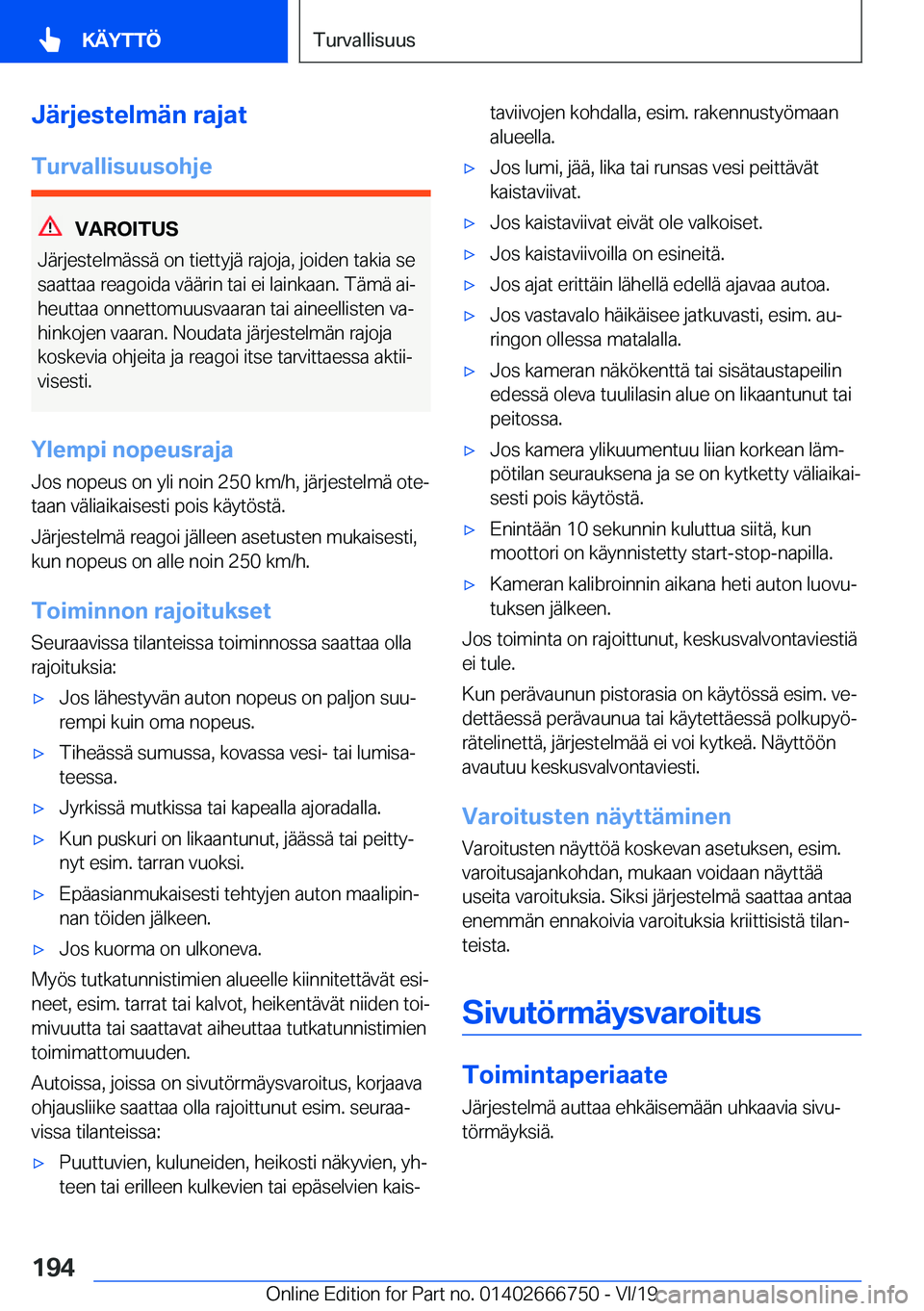 BMW M5 2020  Omistajan Käsikirja (in Finnish) �J�