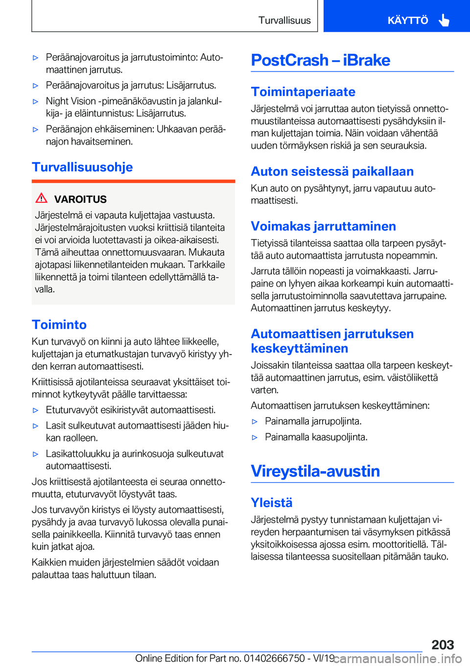 BMW M5 2020  Omistajan Käsikirja (in Finnish) 'x�P�e�r�
