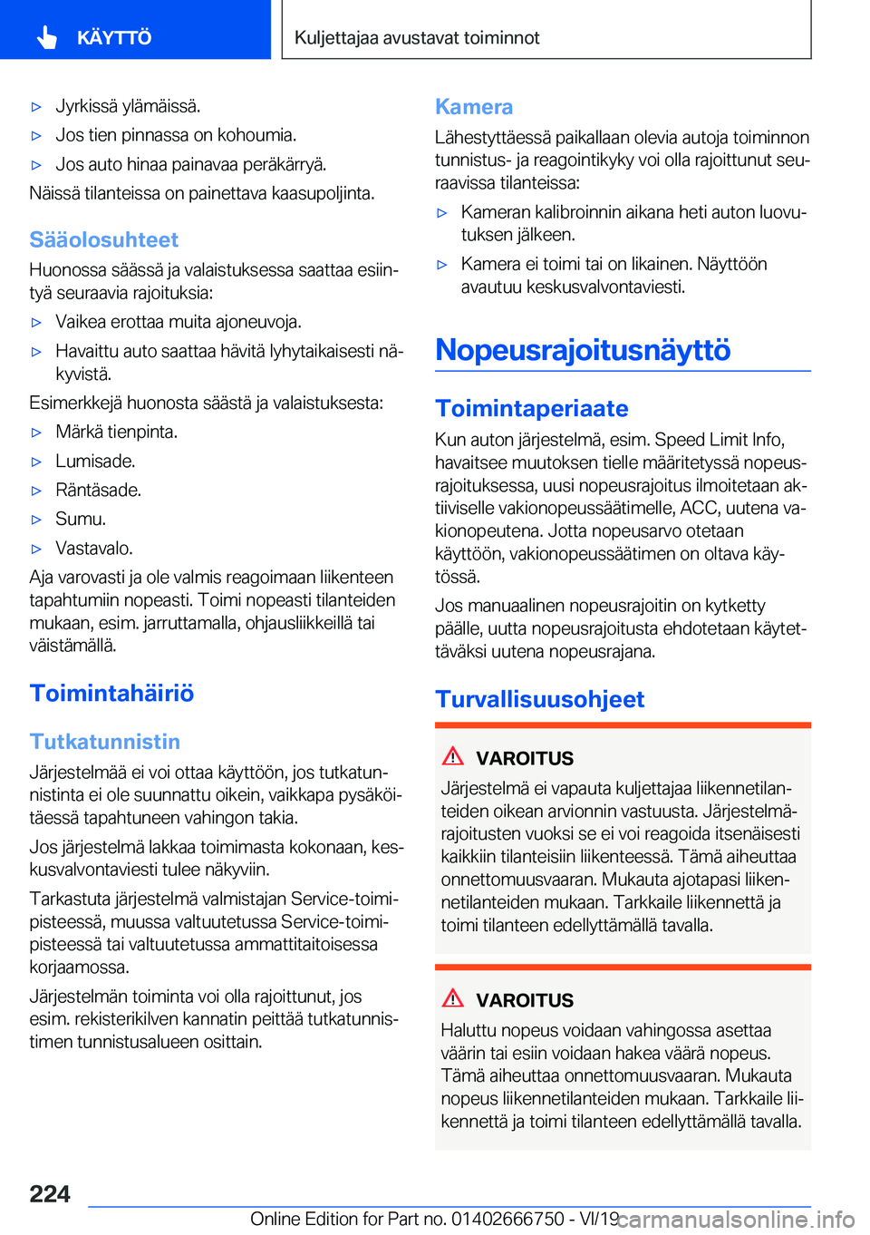 BMW M5 2020  Omistajan Käsikirja (in Finnish) 'x�J�y�r�k�i�s�s�