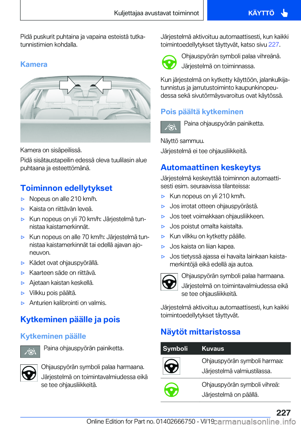 BMW M5 2020  Omistajan Käsikirja (in Finnish) �P�i�d�