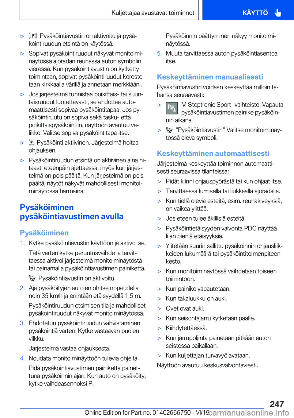 BMW M5 2020  Omistajan Käsikirja (in Finnish) 'x���P�y�s�