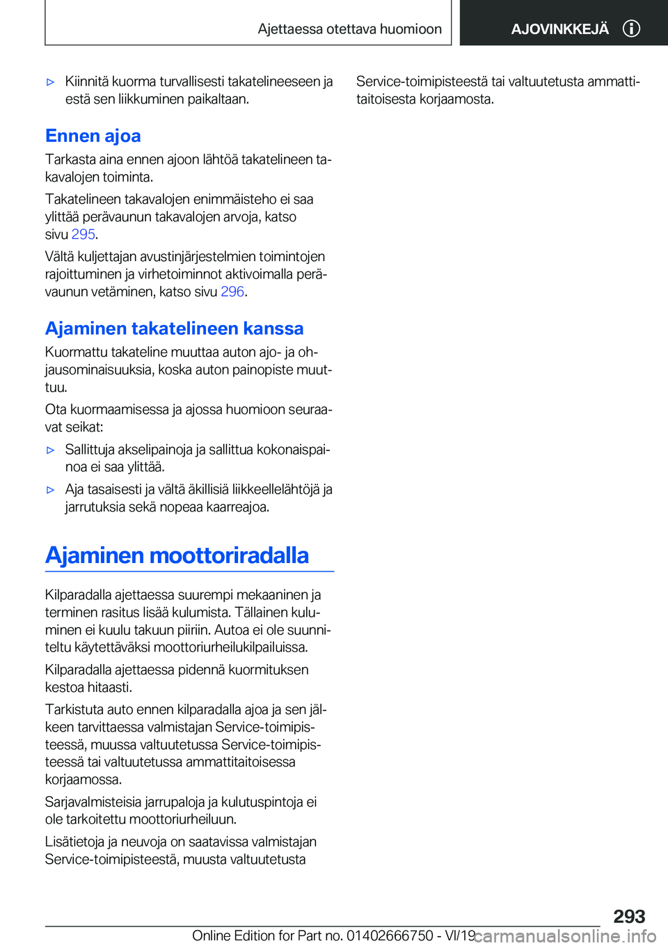 BMW M5 2020  Omistajan Käsikirja (in Finnish) 'x�K�i�i�n�n�i�t�