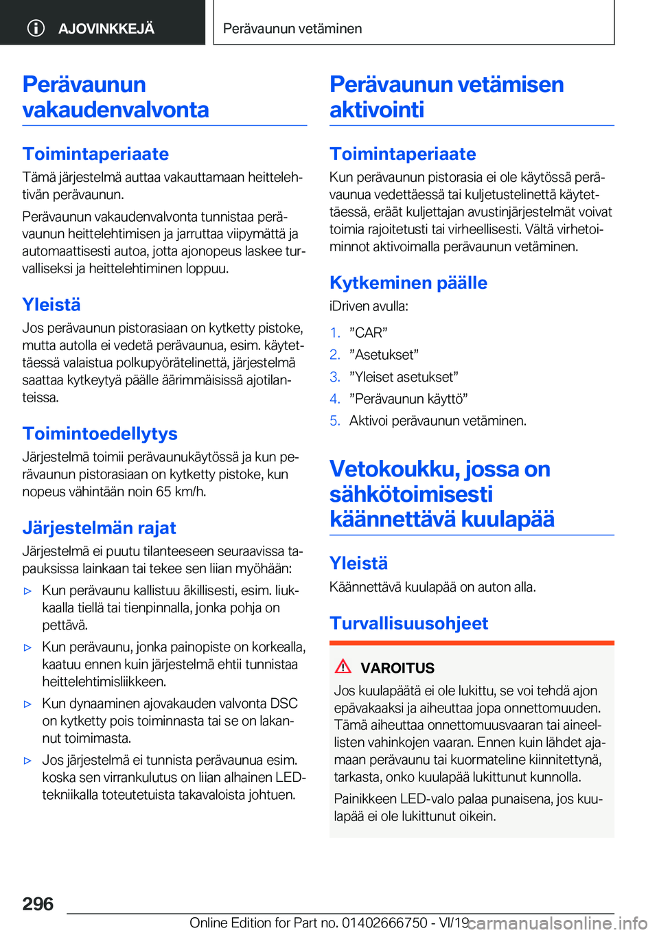 BMW M5 2020  Omistajan Käsikirja (in Finnish) �P�e�r�
