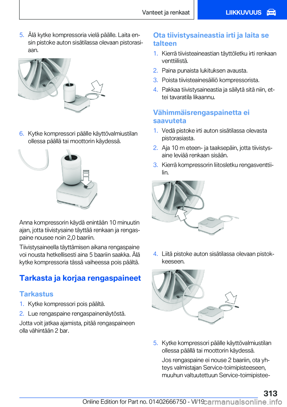 BMW M5 2020  Omistajan Käsikirja (in Finnish) �5�.�