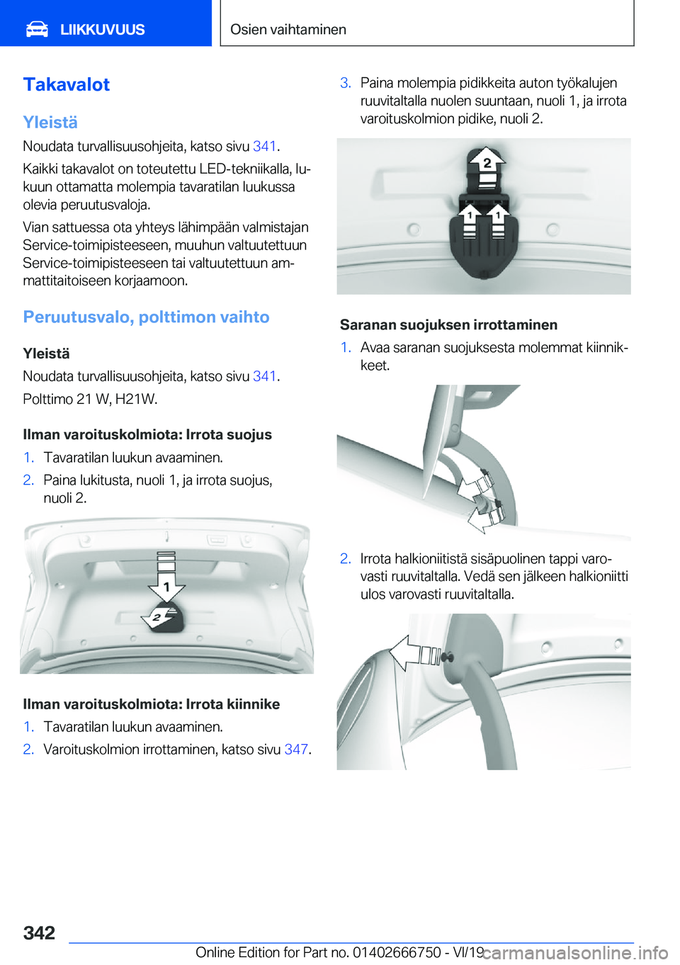 BMW M5 2020  Omistajan Käsikirja (in Finnish) �T�a�k�a�v�a�l�o�t�Y�l�e�i�s�t�