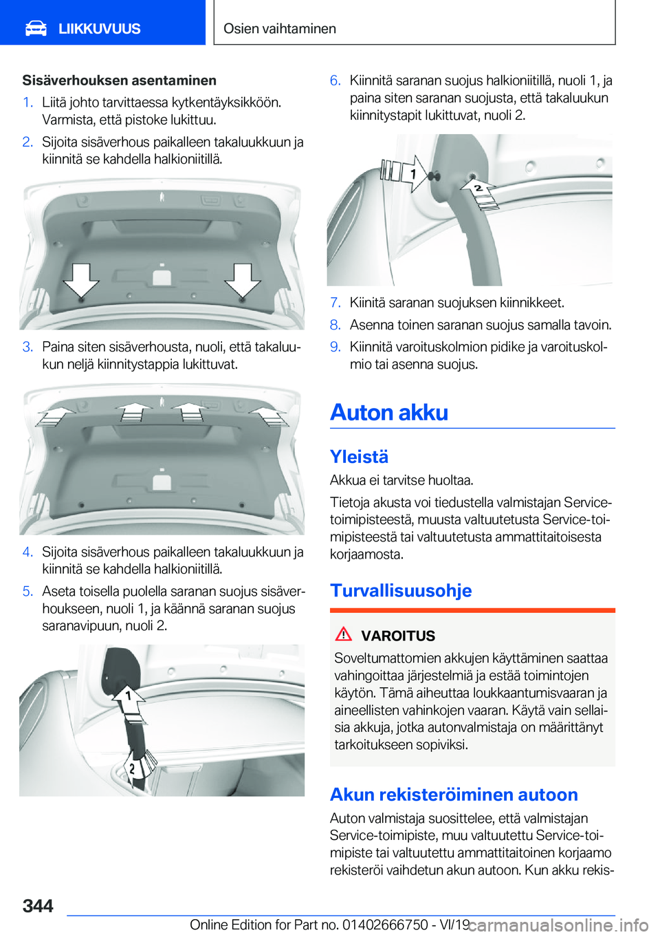 BMW M5 2020  Omistajan Käsikirja (in Finnish) �S�i�s�