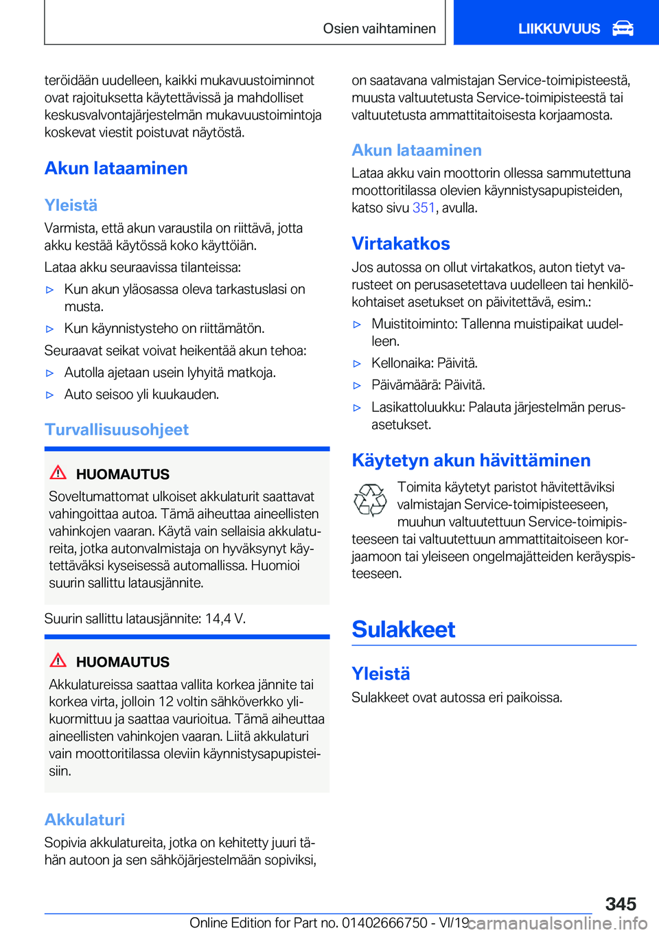 BMW M5 2020  Omistajan Käsikirja (in Finnish) �t�e�r�