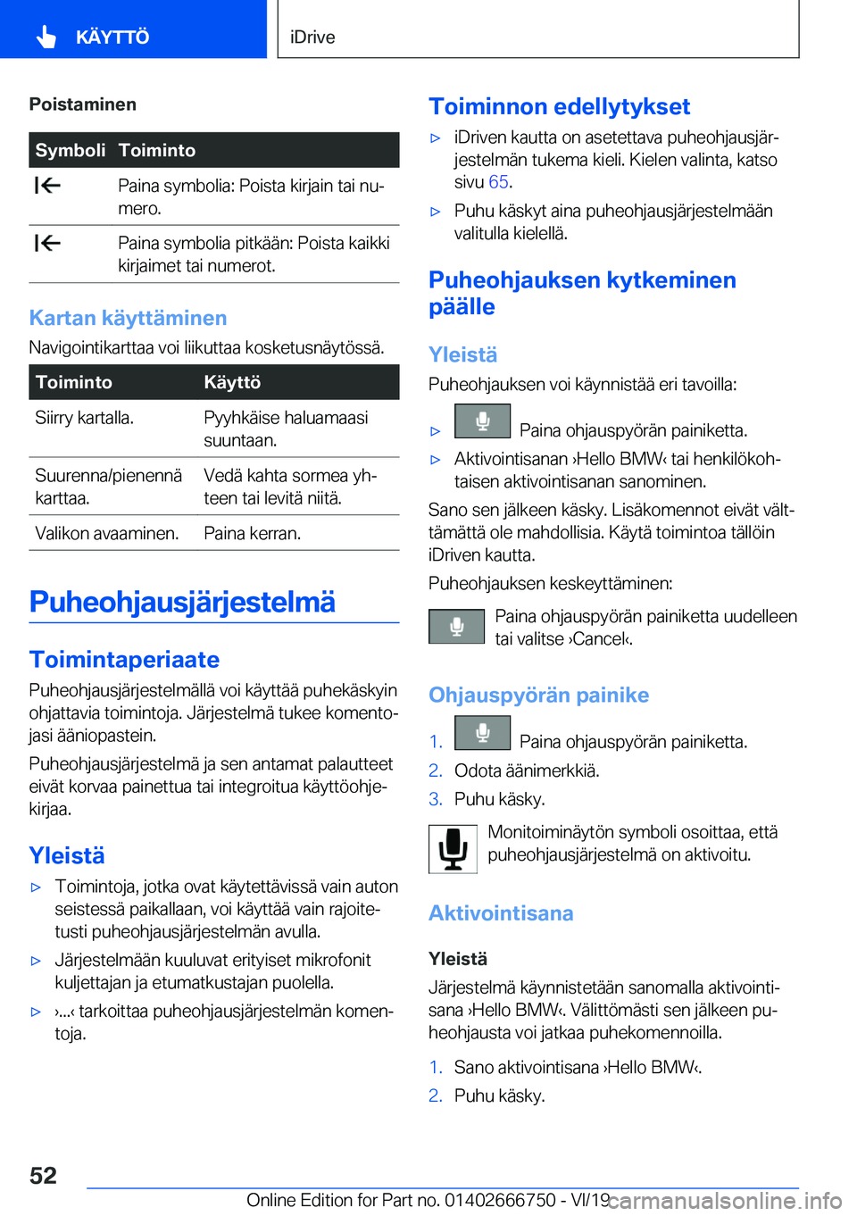 BMW M5 2020  Omistajan Käsikirja (in Finnish) �P�o�i�s�t�a�m�i�n�e�n�S�y�m�b�o�l�i�T�o�i�m�i�n�t�o��P�a�i�n�a��s�y�m�b�o�l�i�a�:��P�o�i�s�t�a��k�i�r�j�a�i�n��t�a�i��n�uj
�m�e�r�o�.��P�a�i�n�a��s�y�m�b�o�l�i�a��p�i�t�k�