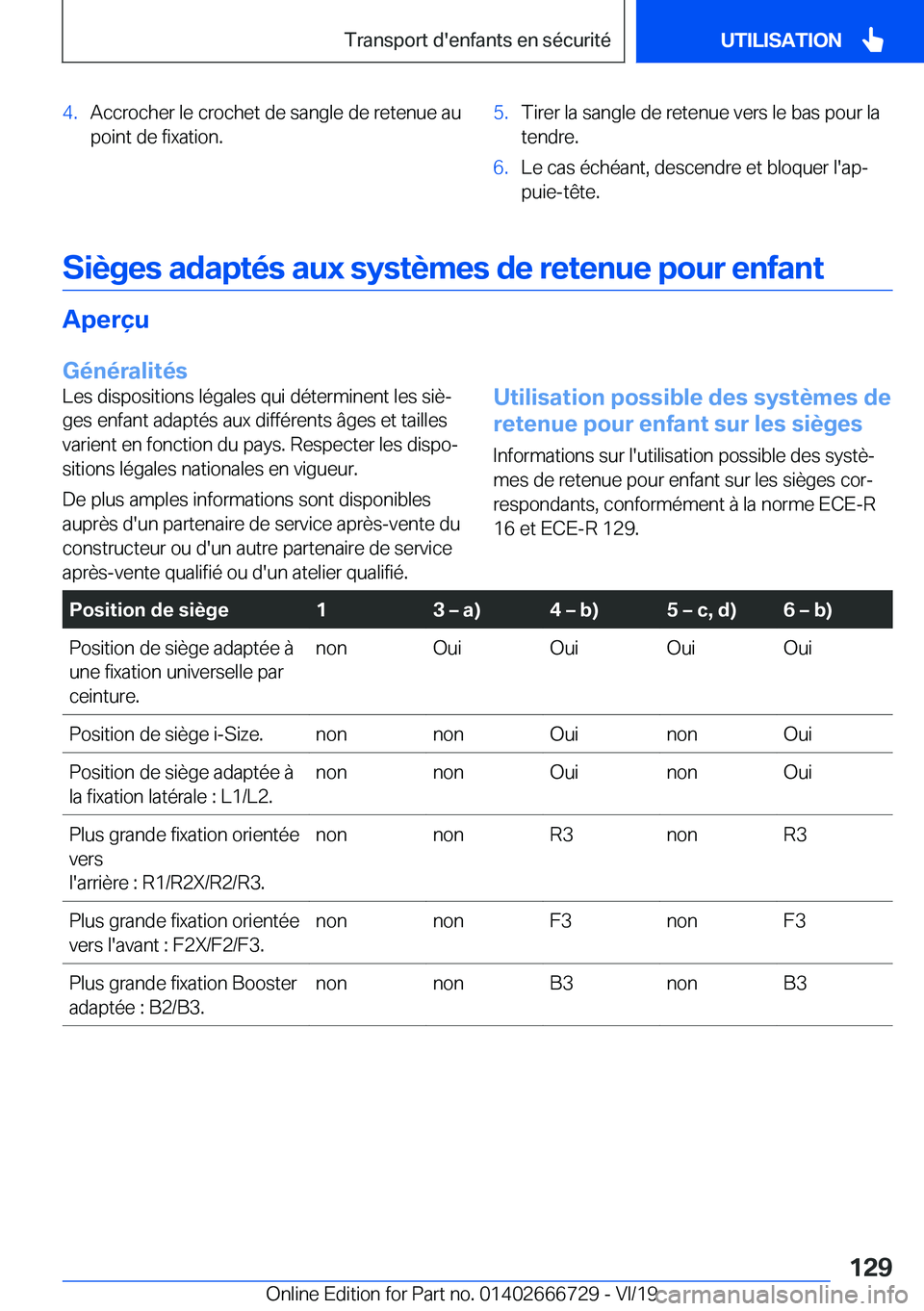 BMW M5 2020  Notices Demploi (in French) �4�.�A�c�c�r�o�c�h�e�r��l�e��c�r�o�c�h�e�t��d�e��s�a�n�g�l�e��d�e��r�e�t�e�n�u�e��a�u�p�o�i�n�t��d�e��f�i�x�a�t�i�o�n�.�5�.�T�i�r�e�r��l�a��s�a�n�g�l�e��d�e��r�e�t�e�n�u�e��v�e�r�s��l�e