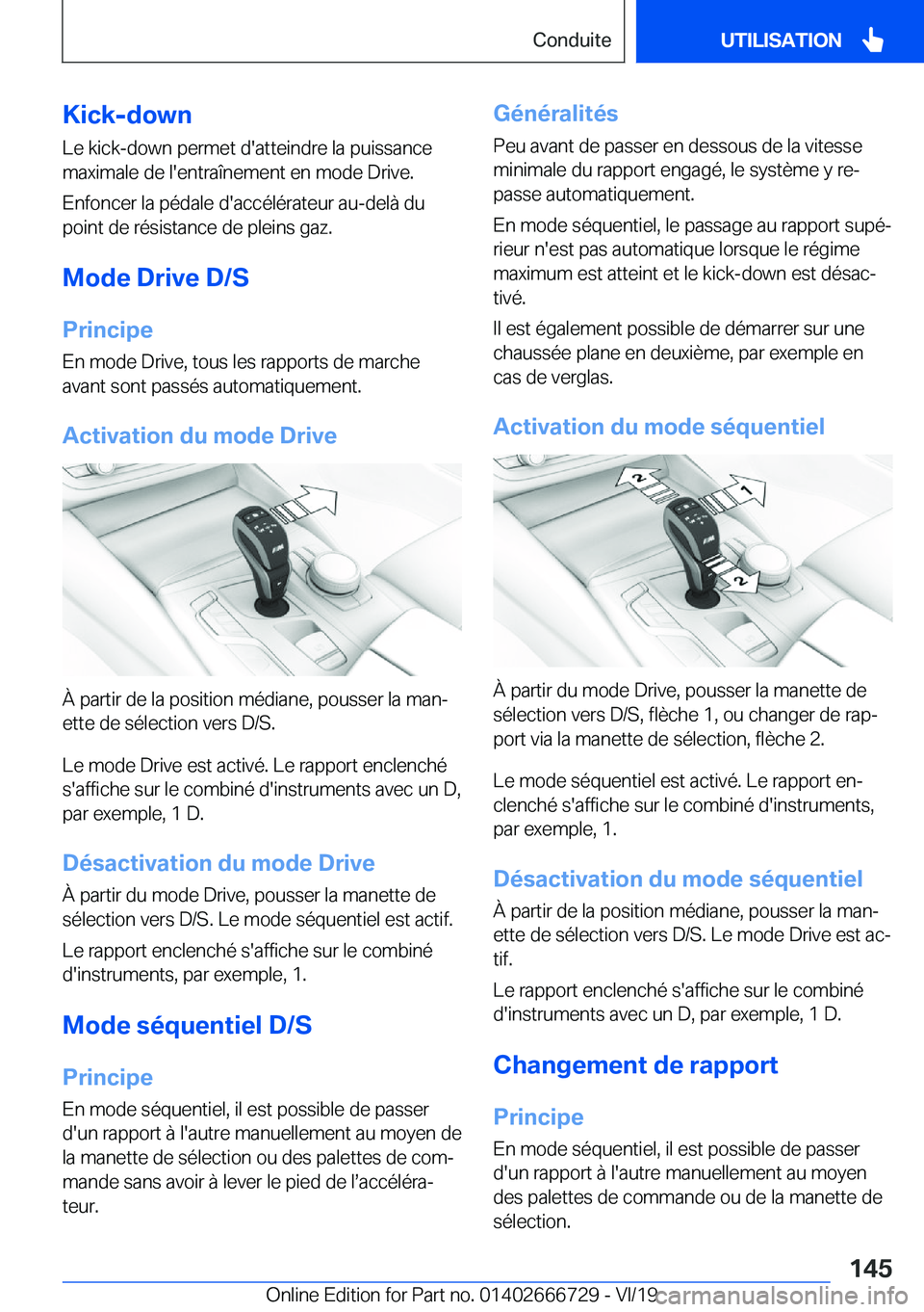 BMW M5 2020  Notices Demploi (in French) �K�i�c�k�-�d�o�w�n
�L�e��k�i�c�k�-�d�o�w�n��p�e�r�m�e�t��d�'�a�t�t�e�i�n�d�r�e��l�a��p�u�i�s�s�a�n�c�e
�m�a�x�i�m�a�l�e��d�e��l�'�e�n�t�r�a�