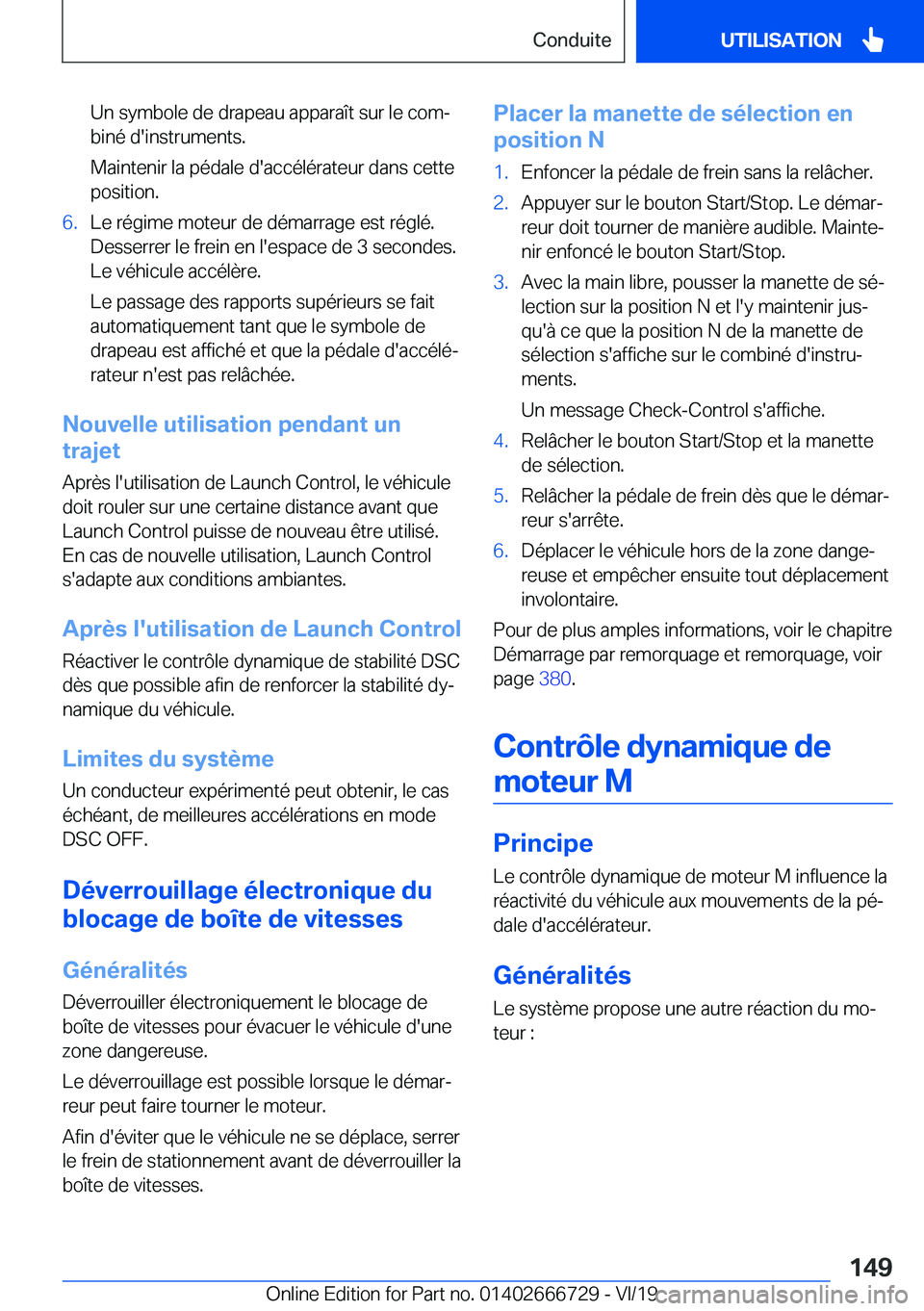 BMW M5 2020  Notices Demploi (in French) �U�n��s�y�m�b�o�l�e��d�e��d�r�a�p�e�a�u��a�p�p�a�r�a�