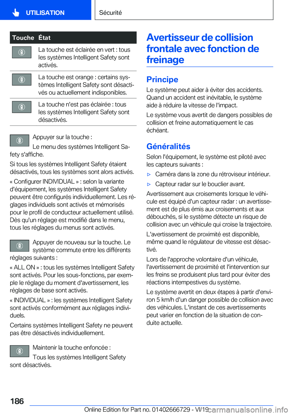 BMW M5 2020  Notices Demploi (in French) �T�o�u�c�h�e�