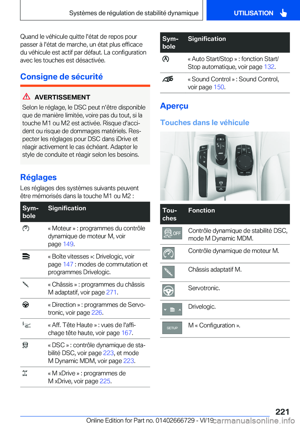 BMW M5 2020  Notices Demploi (in French) �Q�u�a�n�d��l�e��v�é�h�i�c�u�l�e��q�u�i�t�t�e��l�'�é�t�a�t��d�e��r�e�p�o�s��p�o�u�r�p�a�s�s�e�r��