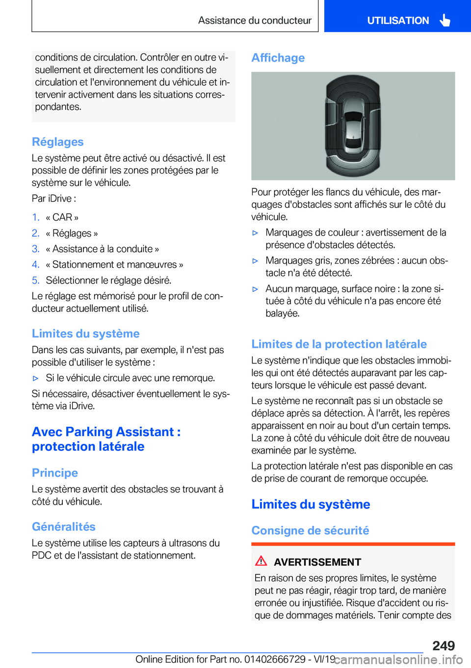 BMW M5 2020  Notices Demploi (in French) �c�o�n�d�i�t�i�o�n�s��d�e��c�i�r�c�u�l�a�t�i�o�n�.��C�o�n�t�r�