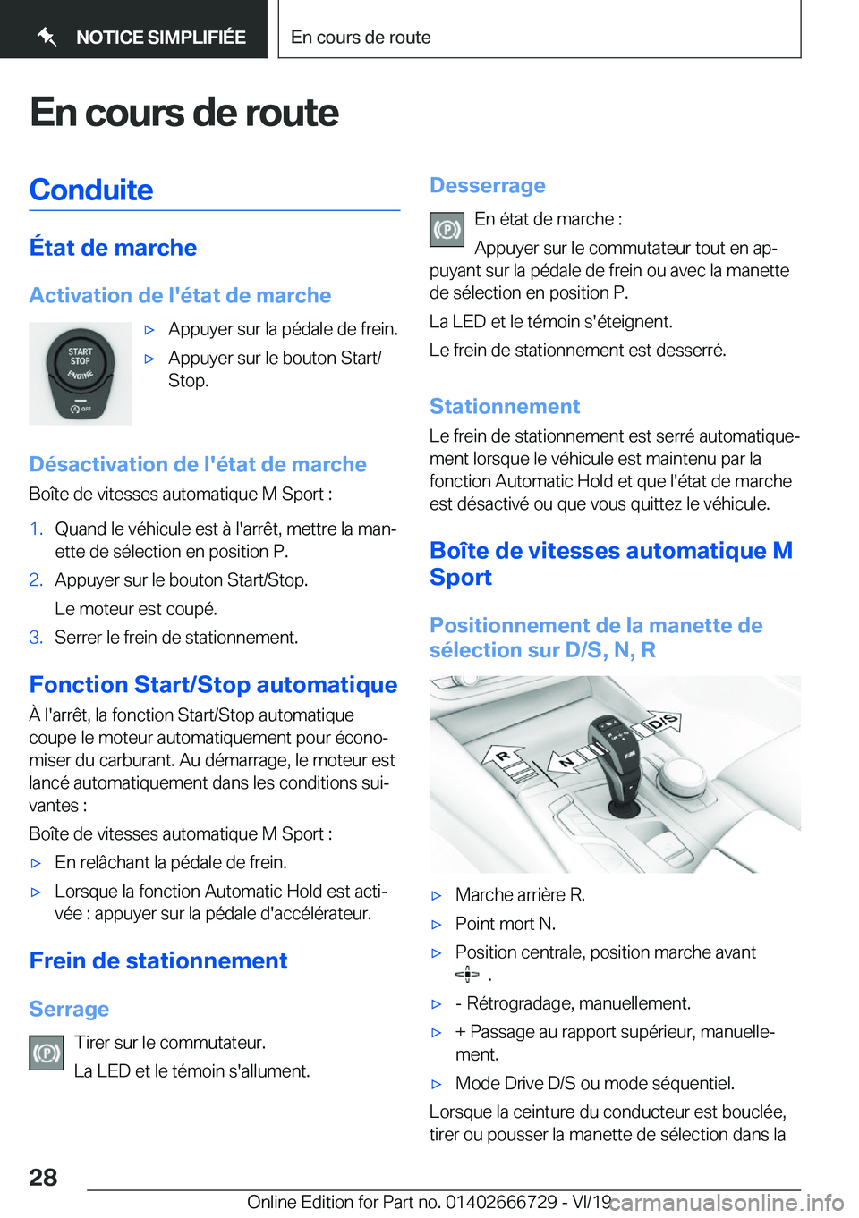 BMW M5 2020  Notices Demploi (in French) �E�n��c�o�u�r�s��d�e��r�o�u�t�e�C�o�n�d�u�i�t�e
�
