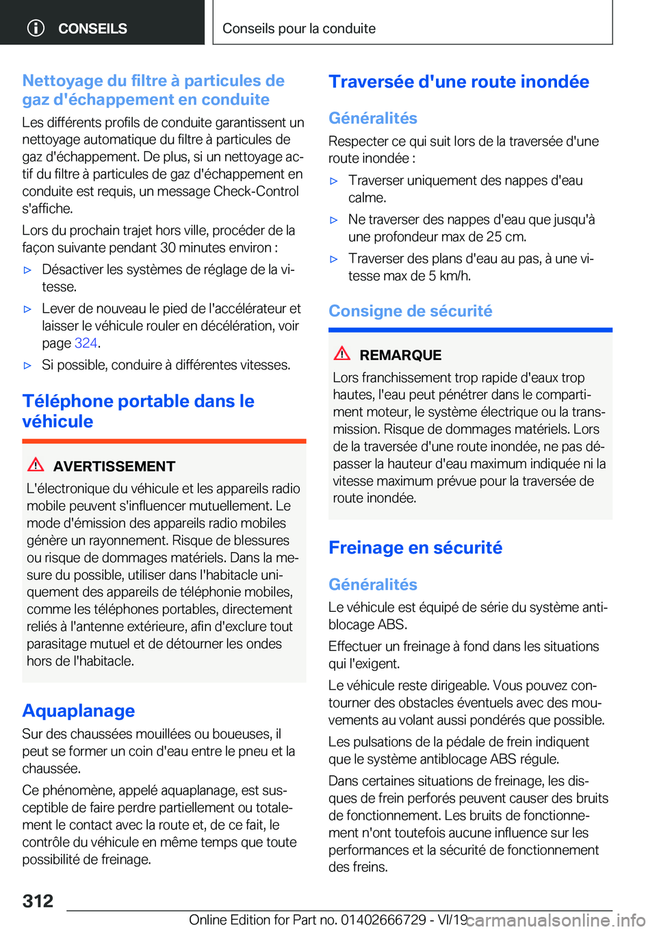 BMW M5 2020  Notices Demploi (in French) �N�e�t�t�o�y�a�g�e��d�u��f�i�l�t�r�e��