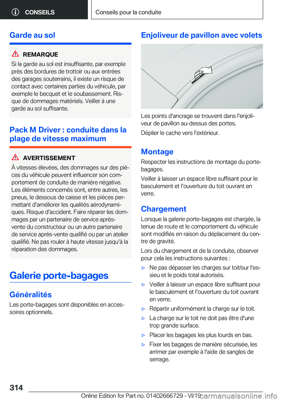 BMW M5 2020  Notices Demploi (in French) �G�a�r�d�e��a�u��s�o�l
�R�E�M�A�R�Q�U�E
�S�i��l�a��g�a�r�d�e��a�u��s�o�l��e�s�t��i�n�s�u�f�f�i�s�a�n�t�e�,��p�a�r��e�x�e�m�p�l�e �p�r�è�s��d�e�s��b�o�r�d�u�r�e�s��d�e��t�r�o�t�t�o�i�r�