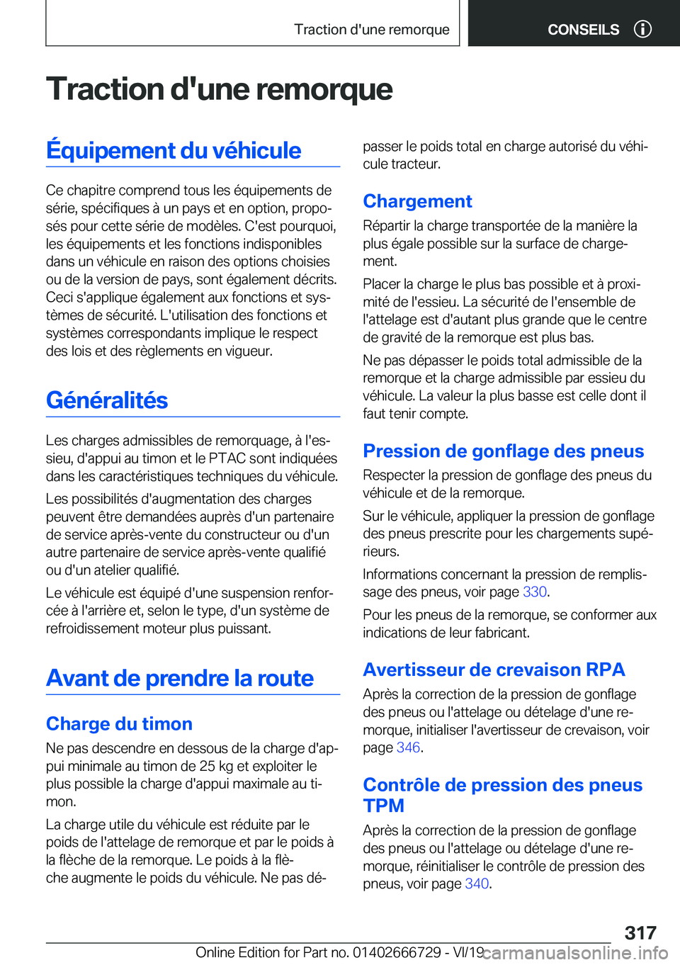 BMW M5 2020  Notices Demploi (in French) �T�r�a�c�t�i�o�n��d�'�u�n�e��r�e�m�o�r�q�u�e�
